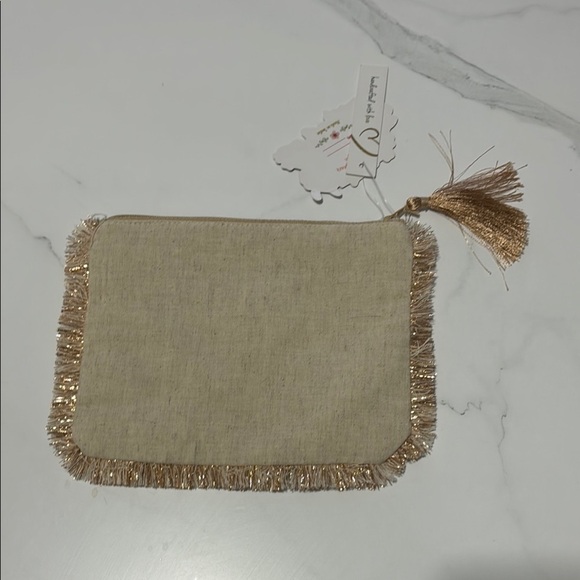 Beaded Floral Pouch with Tassel - Picture 2 of 3